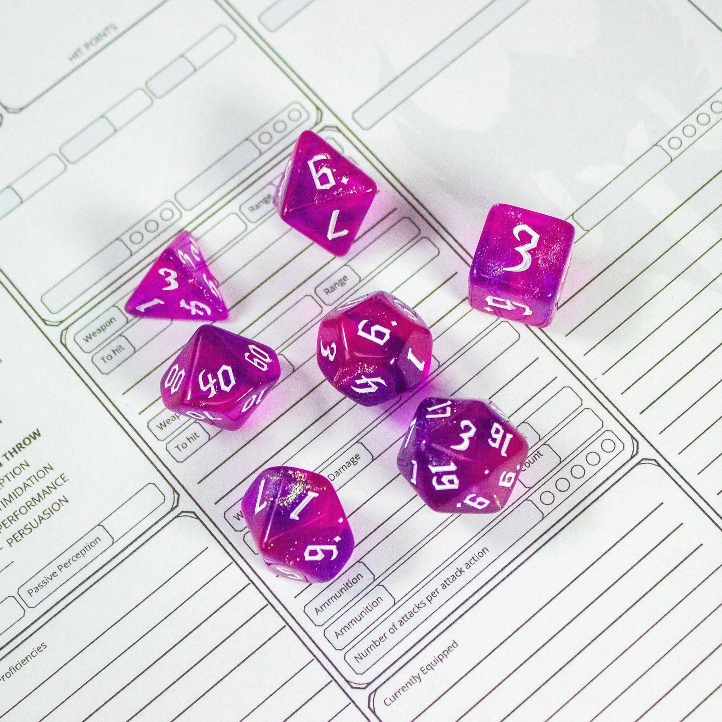 Fuchsia Fog Dice Set
