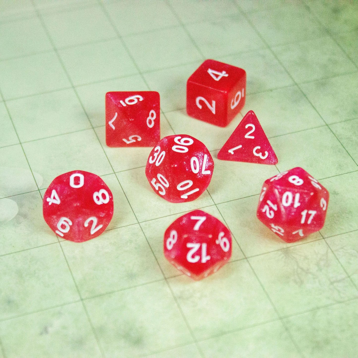 Blush Glitter Dice Set