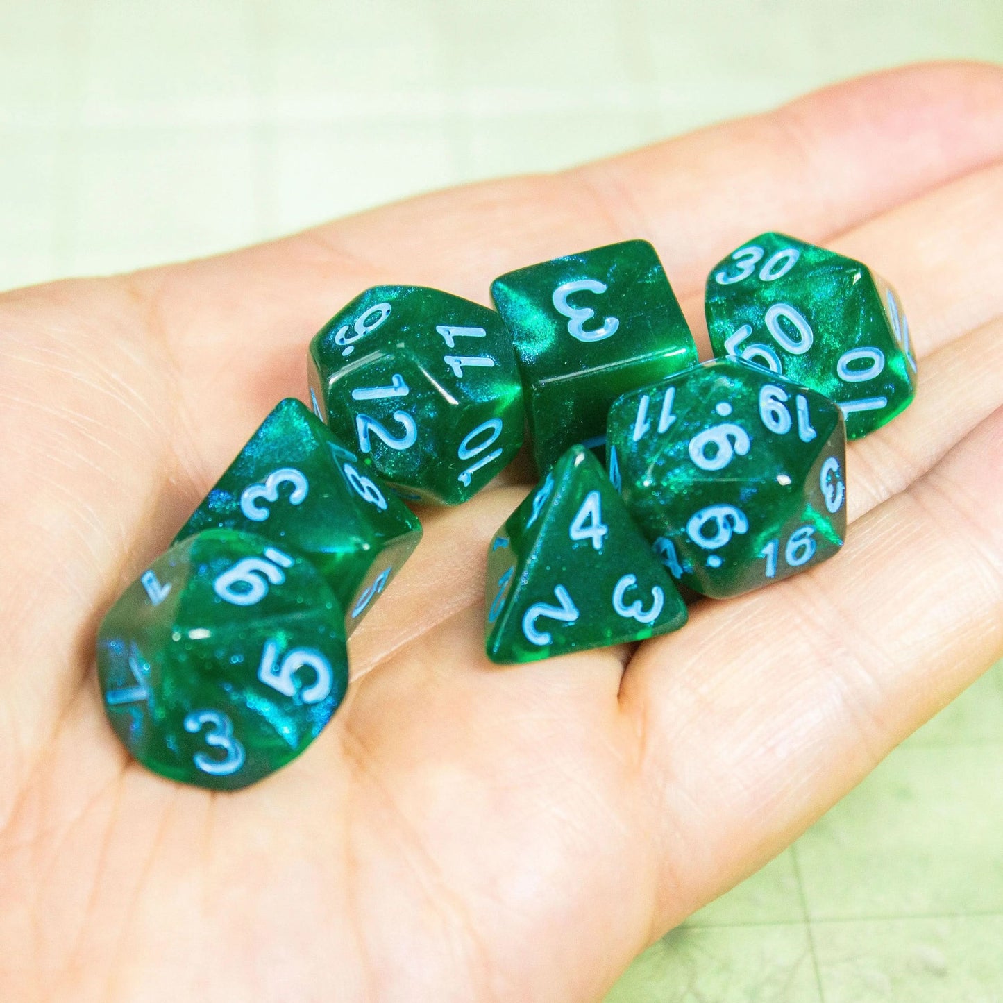 Moss Shimmer Dice Set