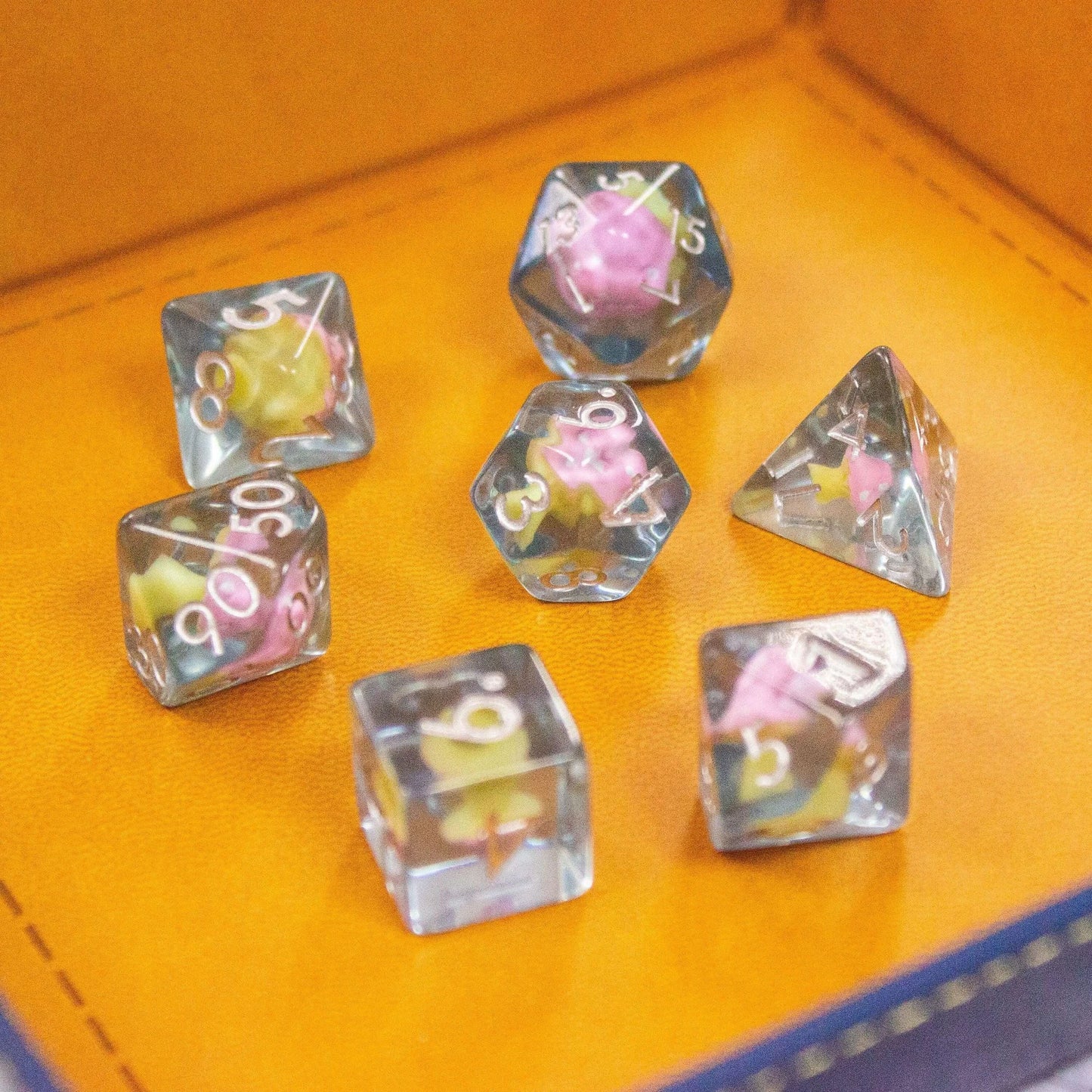 Blue Pink Mushroom Dice Set