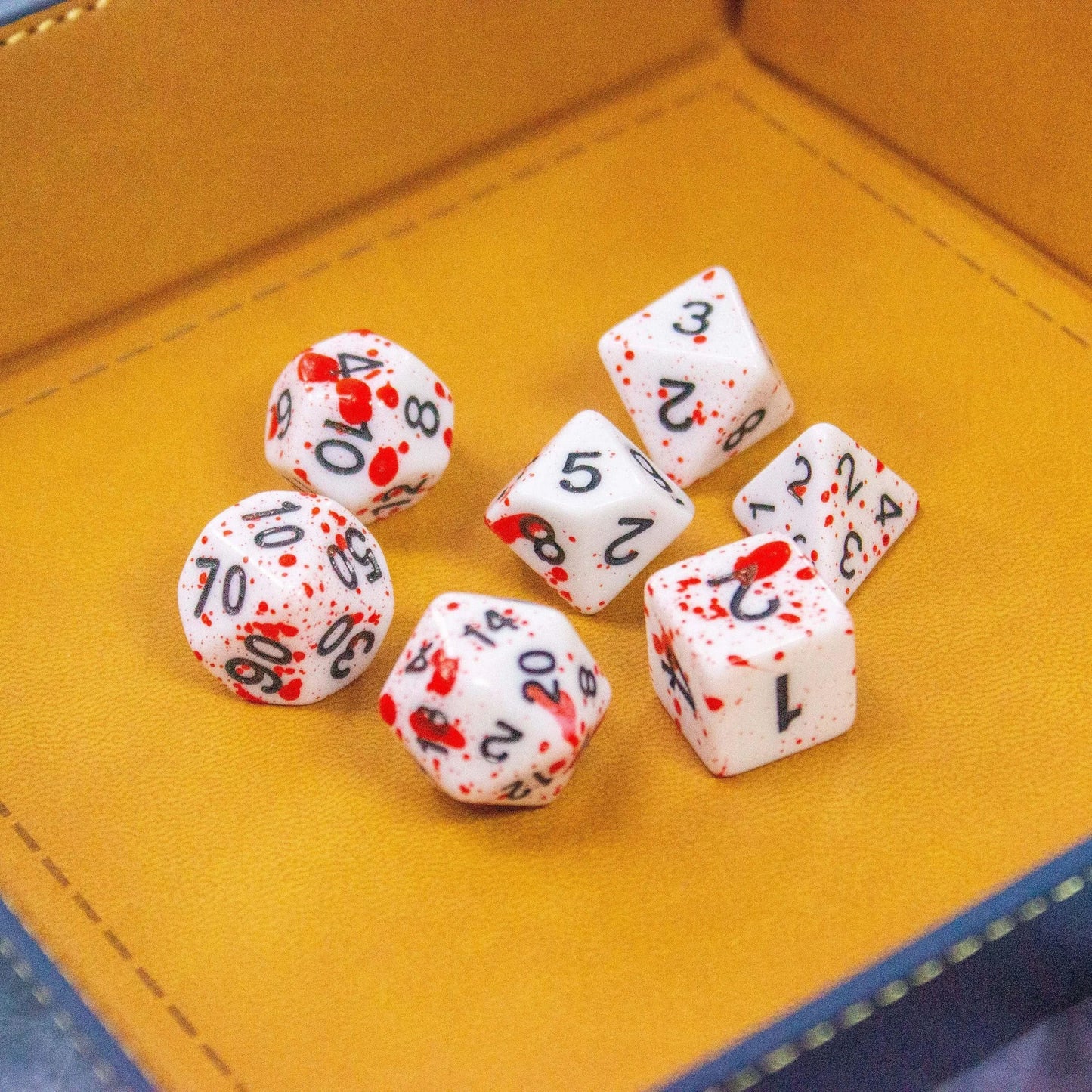 Red Splatter Dice Set
