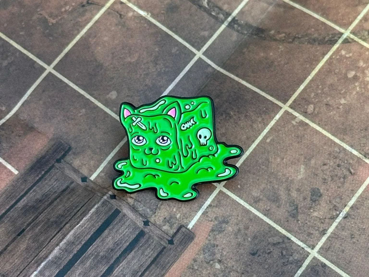 Gelatinous Cube Cat Pin