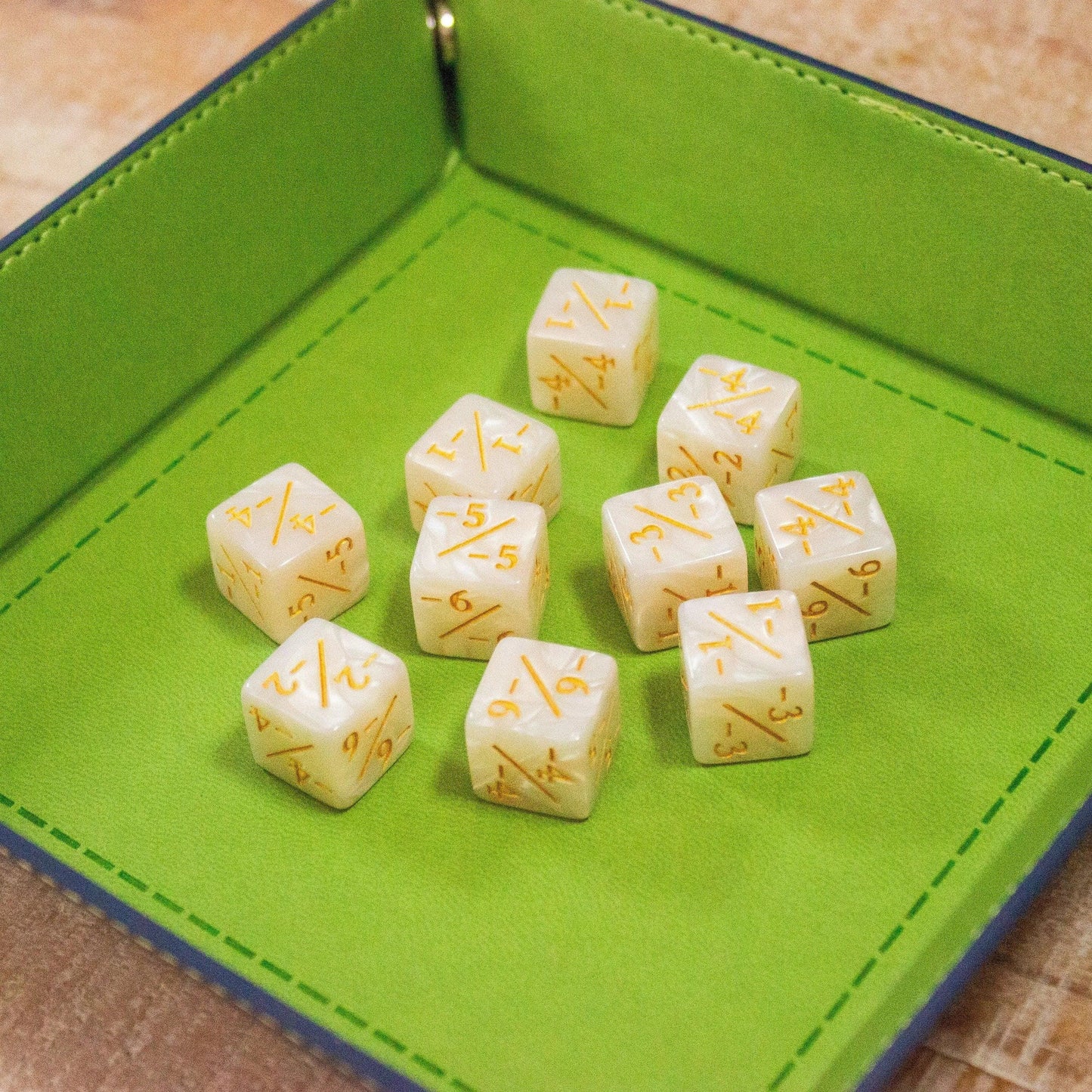 White Marbled Counter Dice