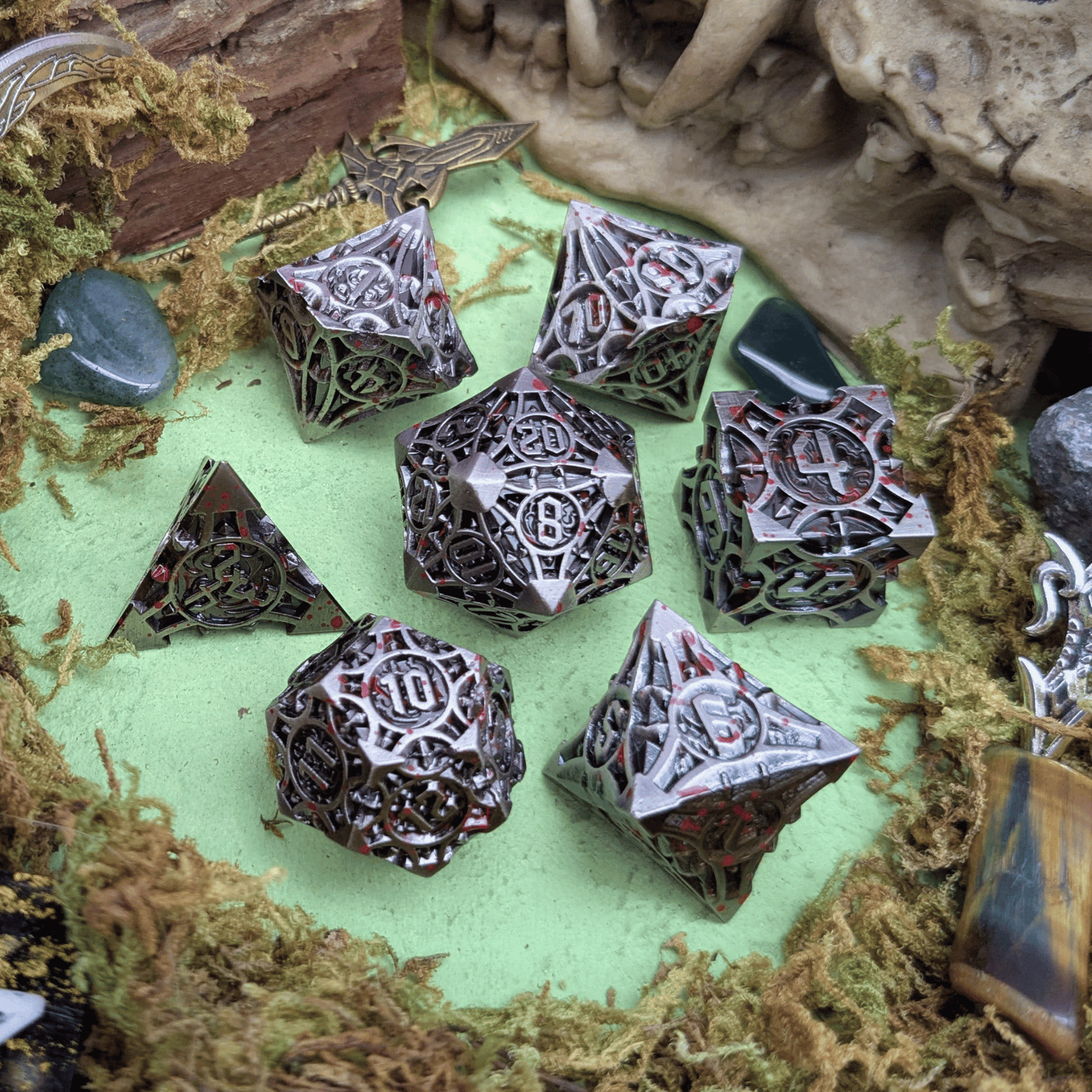 Point Splatter Metal Core Dice Set