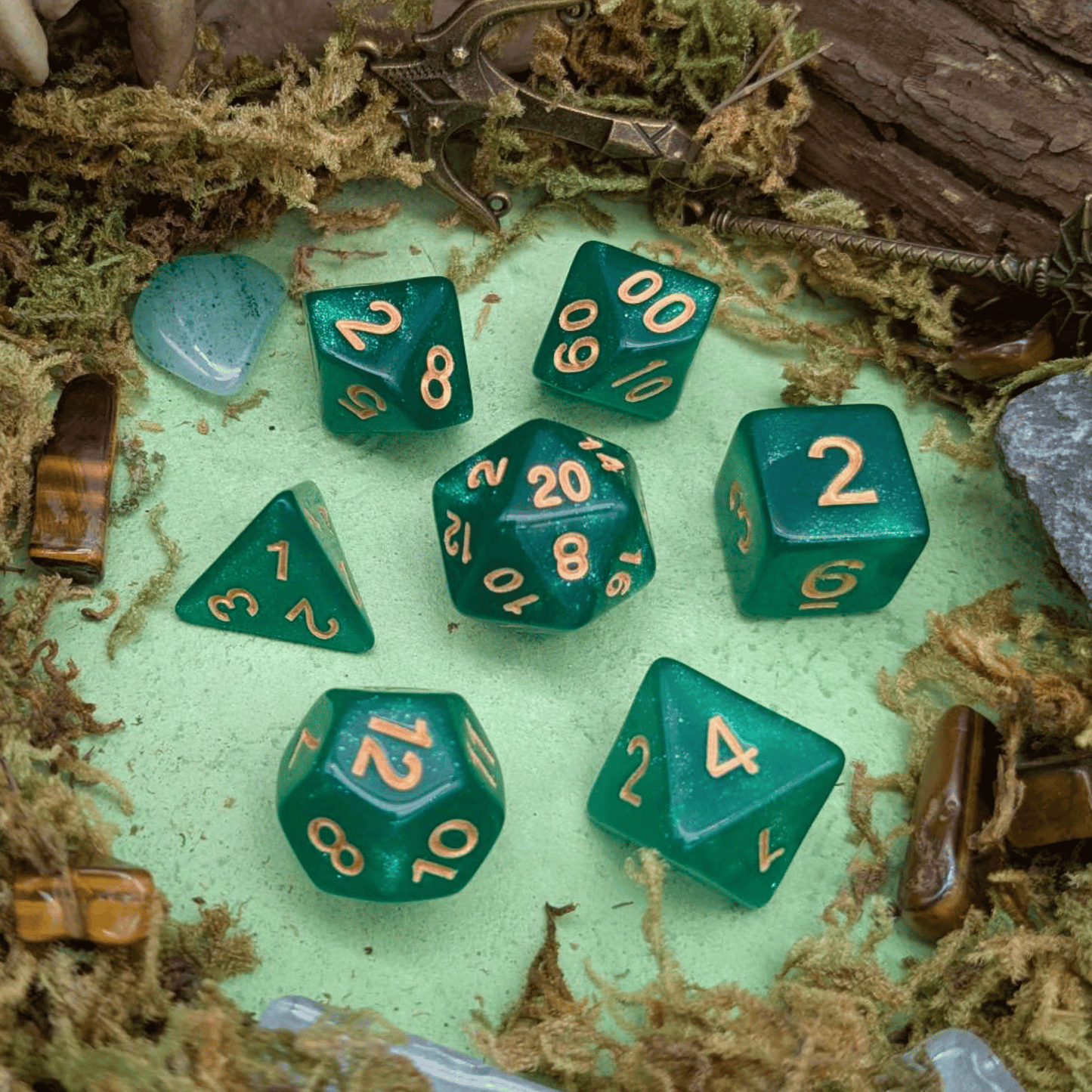 Shimmer Shamrock Dice Set