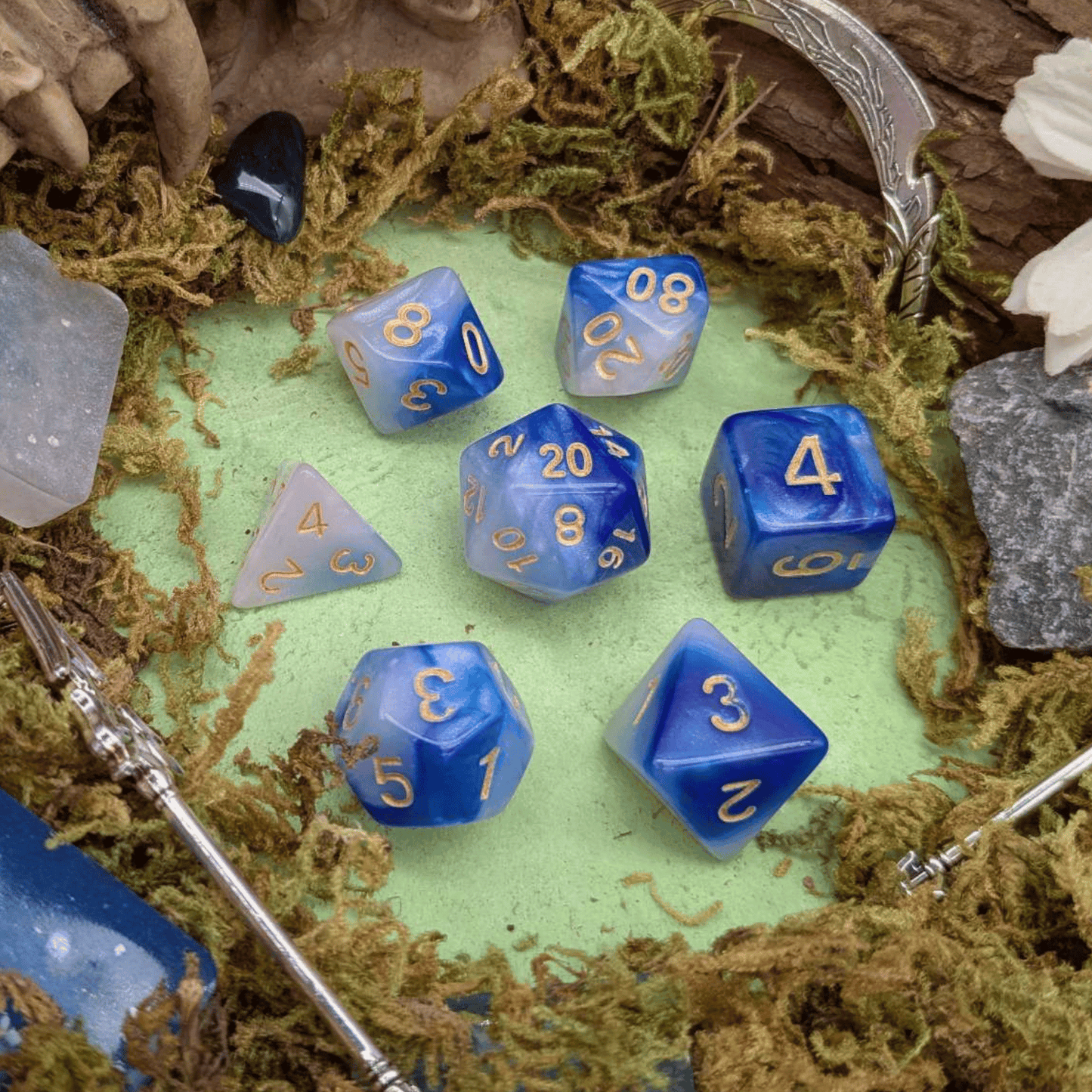 Two Tone Sea Foam Dice Set