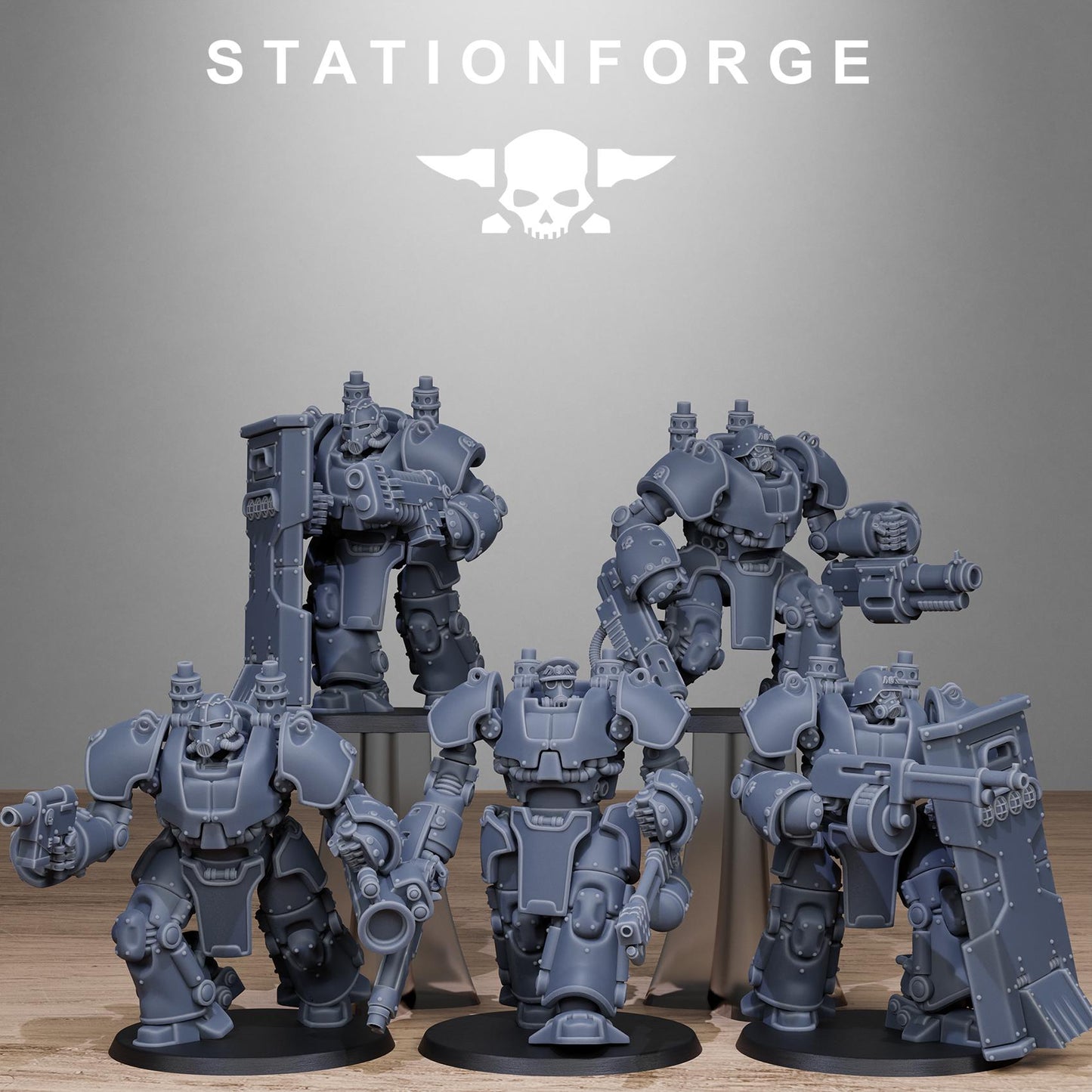 Station Forge GrimGuard Power Armor 3d printed proxie Wargames big boys