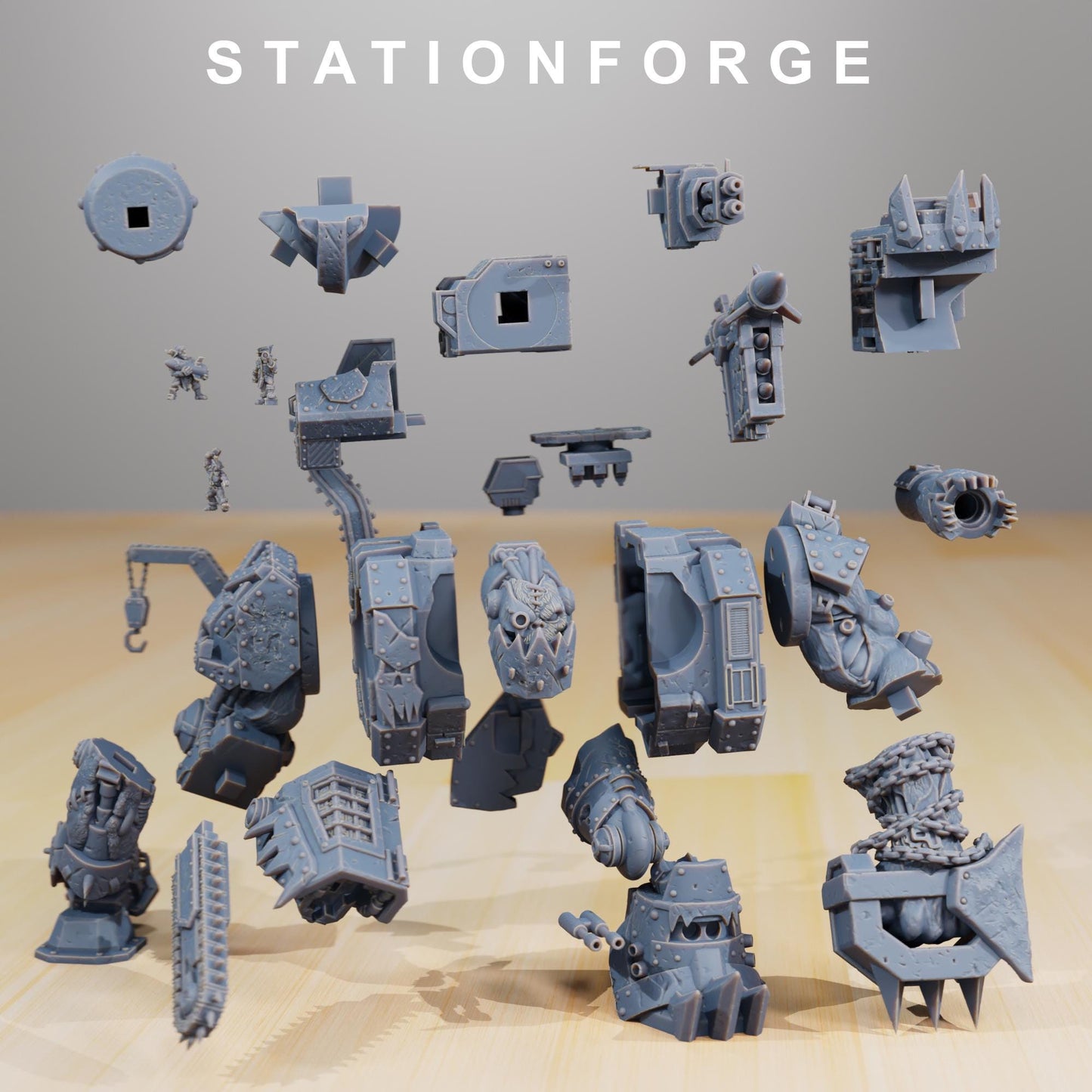 Station forge Orkaz Mega Steppa  (BIG BOY) Proxy minitures Tabletop RPG Wargaming 130mm base