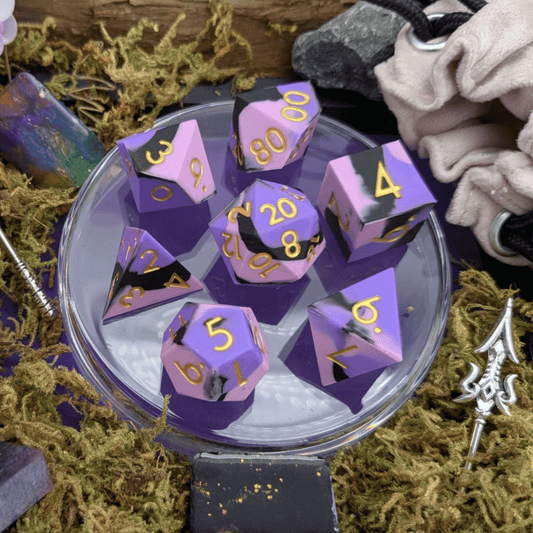 Cosmic Omen | Pink and Black Silicone Dice Set