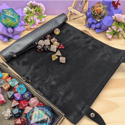 PU Leather Scroll Dice Tray/Bag