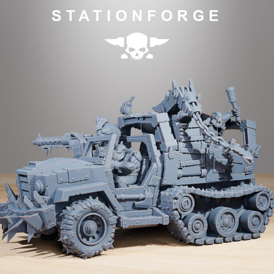 Station forge Orkaz Party Wagon  Proxy minitures Tabletop RPG Wargaming 130mm base