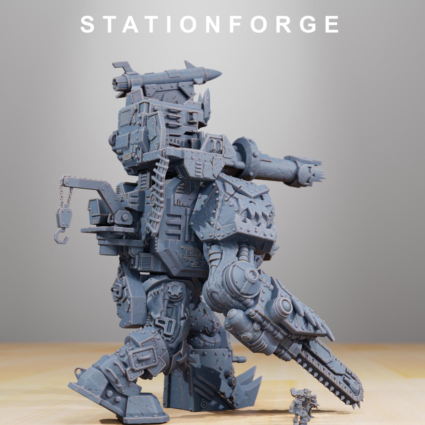 Station forge Orkaz Mega Steppa  (BIG BOY) Proxy minitures Tabletop RPG Wargaming 130mm base