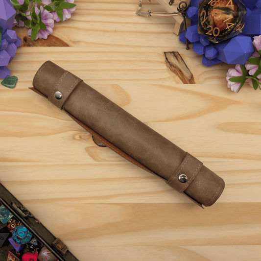 PU Leather Scroll Dice Tray/Bag