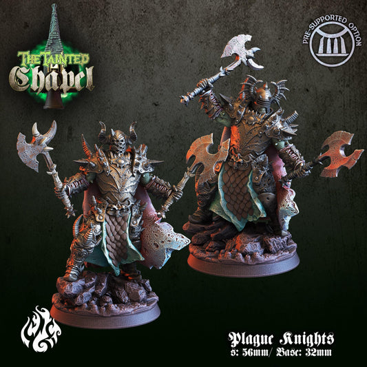Plague Knights set of 2 3d printed proxie Wargames comes with 32mm base
