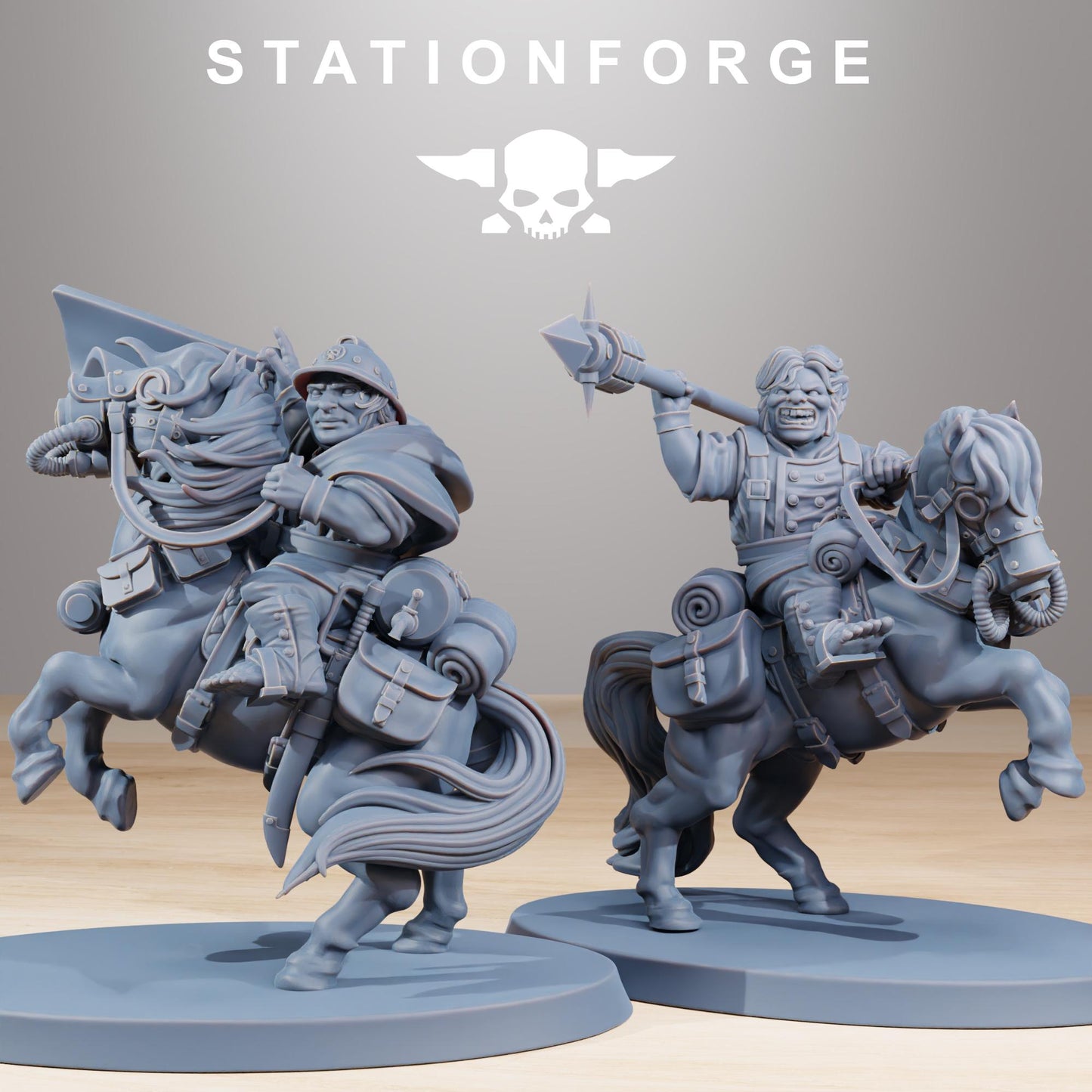 Station Forge GrimGuard Pony Riders 3d printed proxie Wargames