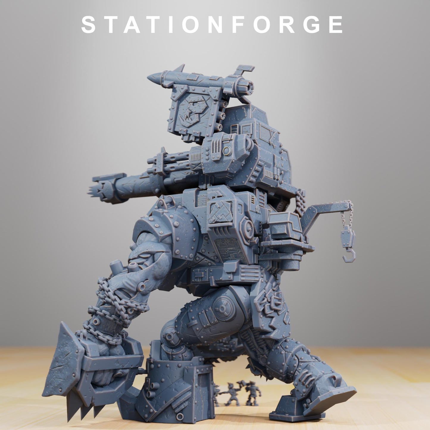Station forge Orkaz Mega Steppa  (BIG BOY) Proxy minitures Tabletop RPG Wargaming 130mm base