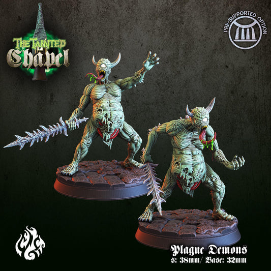 Plague Demons set of 2 3d printed proxie Wargames comes with 32mm base