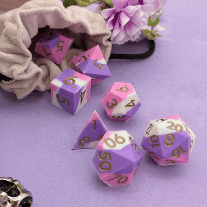 Sleep | Purple and White Silicone Dice Set