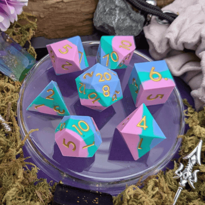 Fog Cloud | Blue and Green Silicone Dice Set