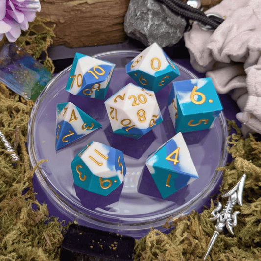 Storm Herald | Blue and White Silicone Dice Set