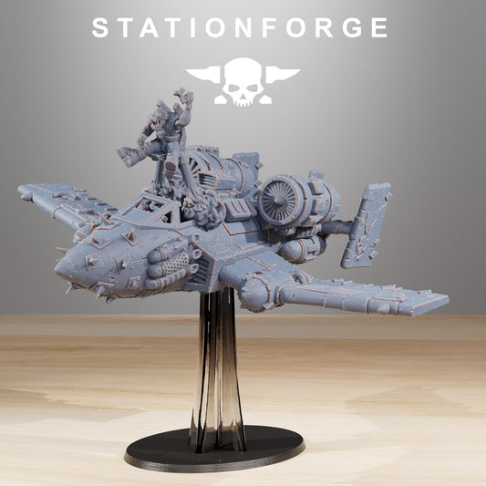 Station forge Orkaz Plane  (BIG BOY) Proxy minitures Tabletop RPG Wargaming 120mm x 90mm  base