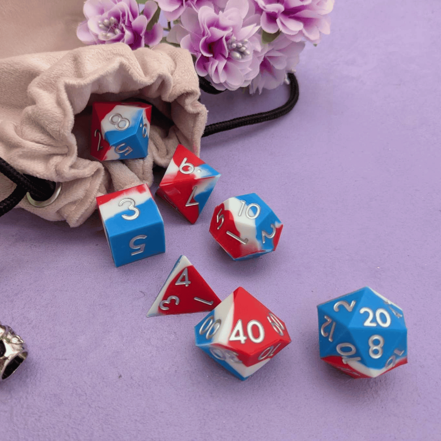 Heroism | Red and Blue Silicone Dice Set