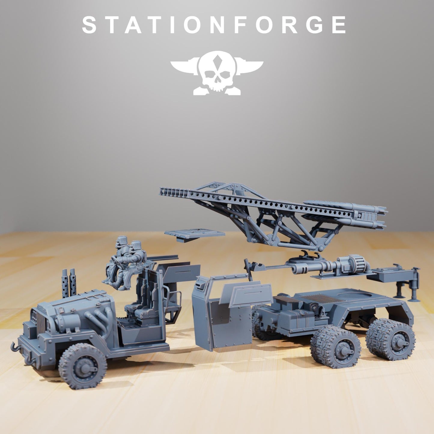 Station Forge GrimGuard SF-31J Artillery Truck  3d printed proxie Wargames