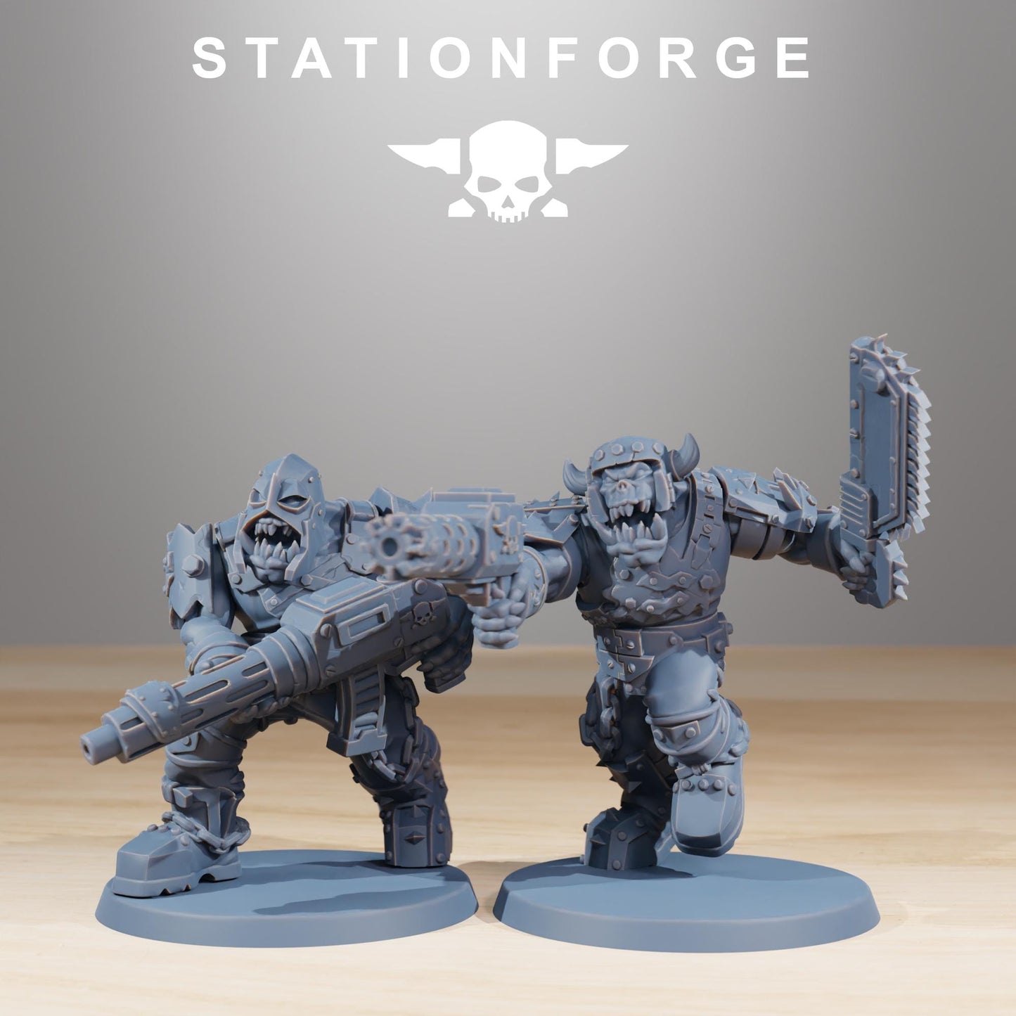 Station Forge Orkaz Berserkers 3d printed proxie Wargames minitures rpg