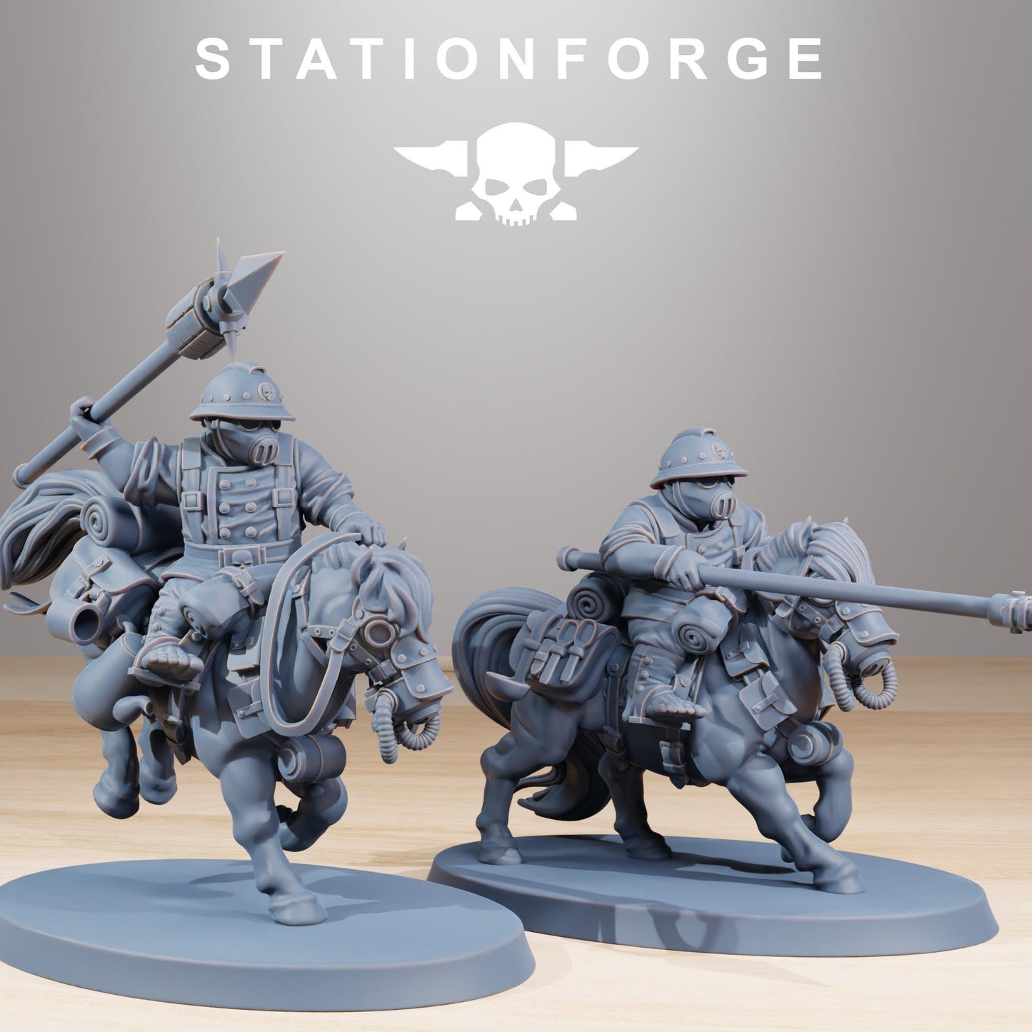 Station Forge GrimGuard Pony Riders 3d printed proxie Wargames