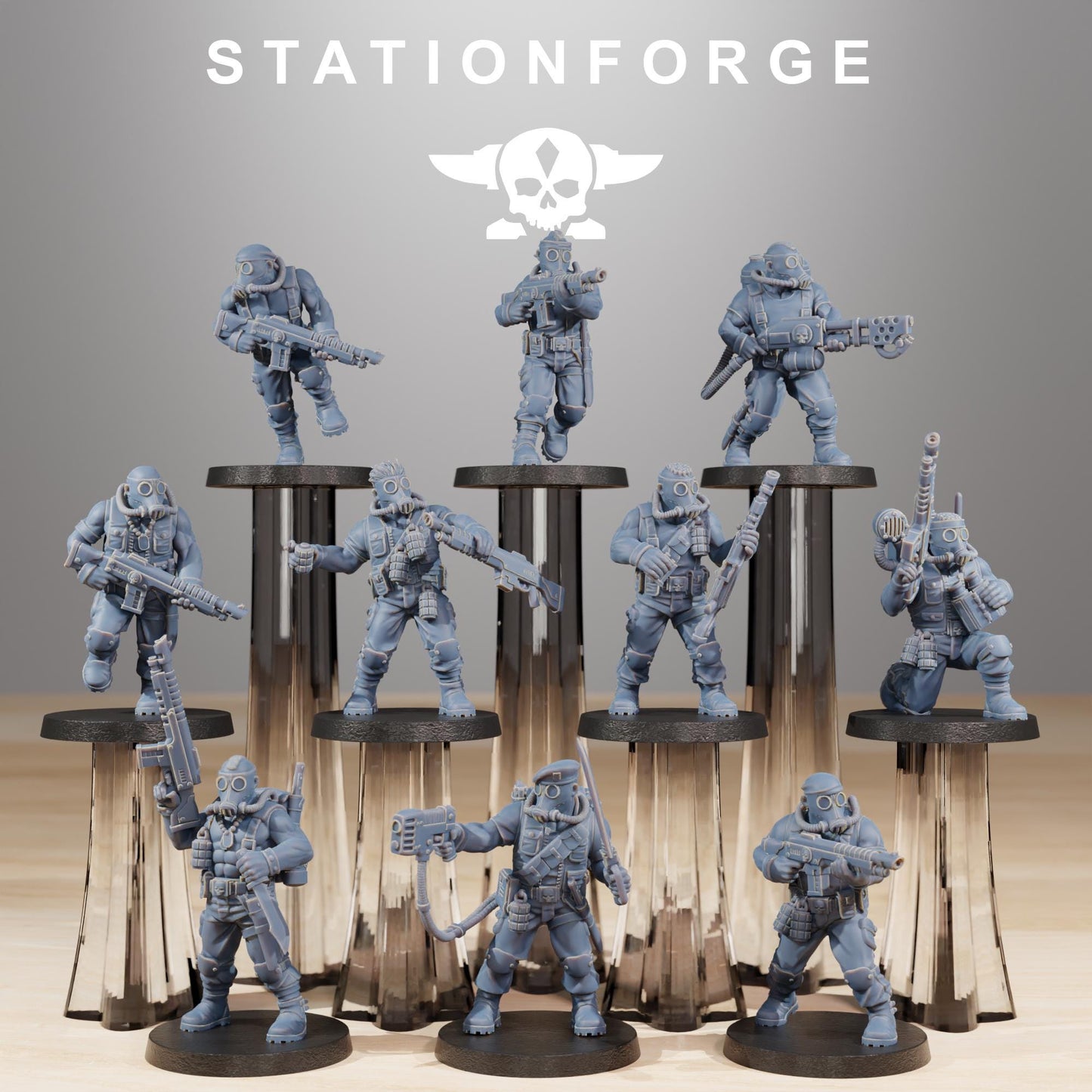 Station Forge GrimGuard Jungle Fighters 3d printed proxie Wargames