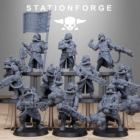 Station Forge Grimguard Flamers 3d printed proxie Wargames Minitures