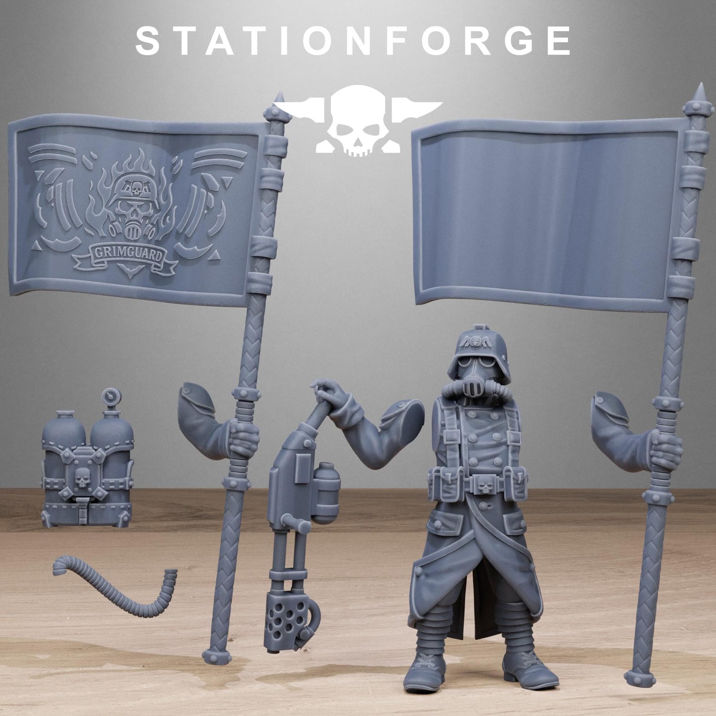 Station Forge Grimguard Flamers 3d printed proxie Wargames Minitures