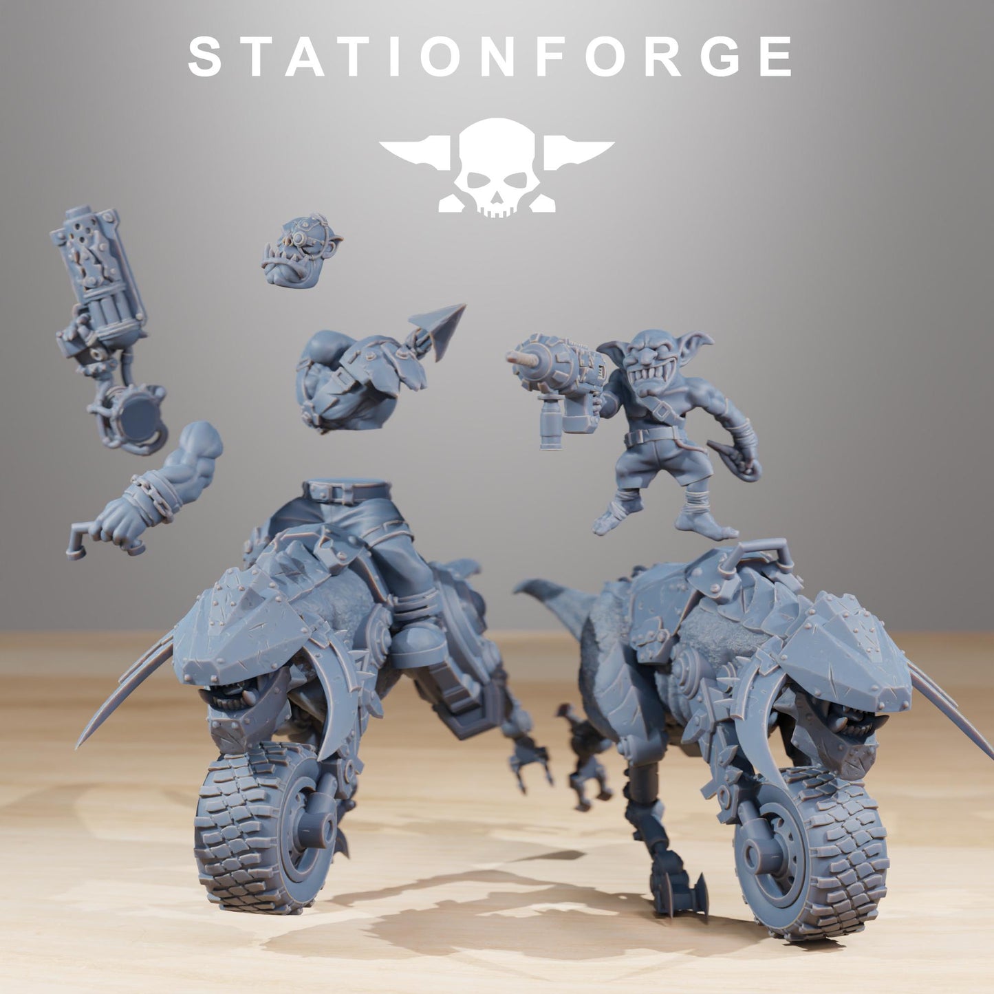 Station Forge Orkaz Beast Riders 3d printed proxie Wargames minitures rpg