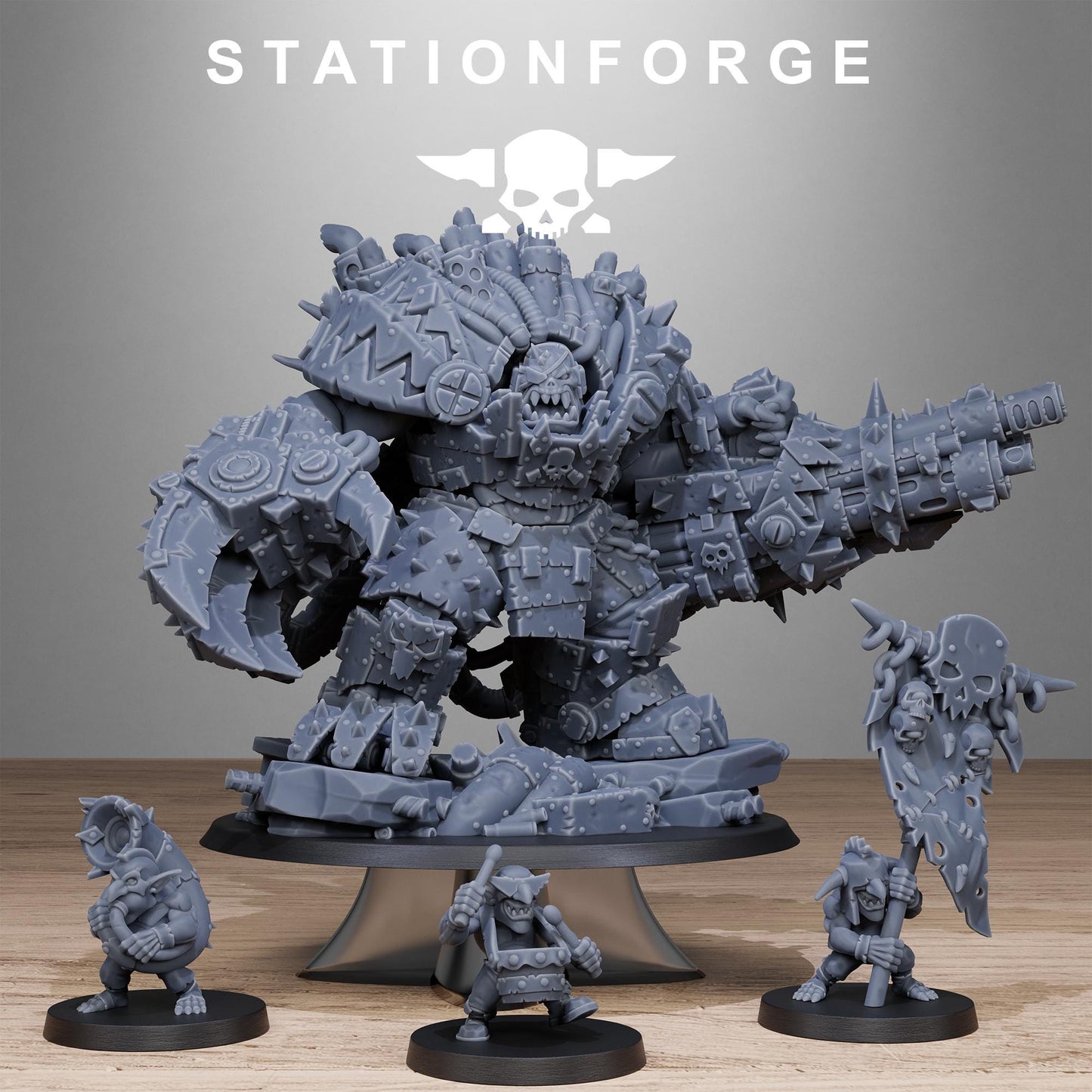 Station Forge Orkaz_Grand_Nutta v3 minitures  Tabletop RPG Wargaming custom weapon choice now available