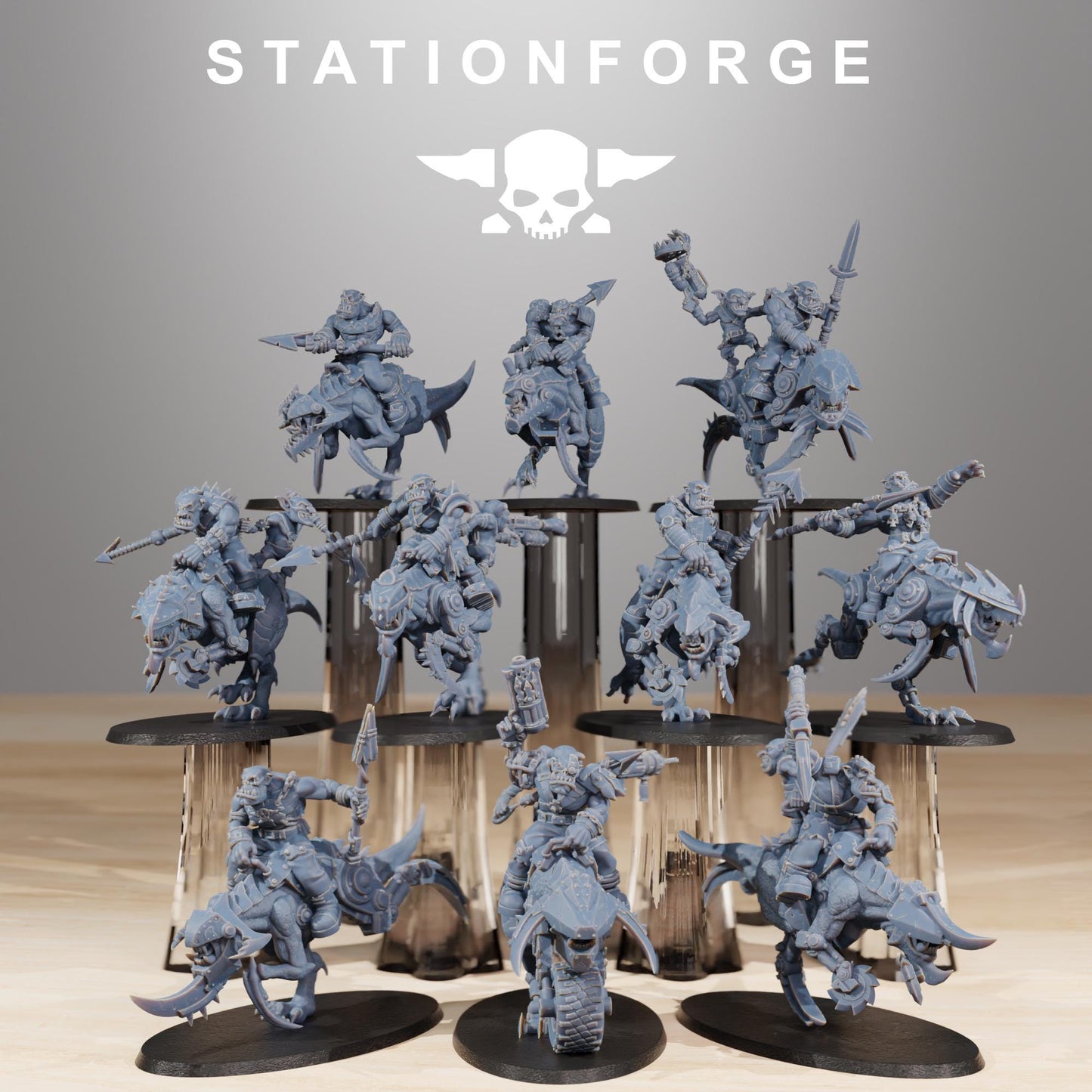 Station Forge Orkaz Beast Riders 3d printed proxie Wargames minitures rpg