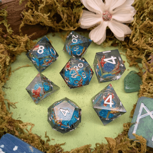 Koi Pond Liquid Core Dice Set