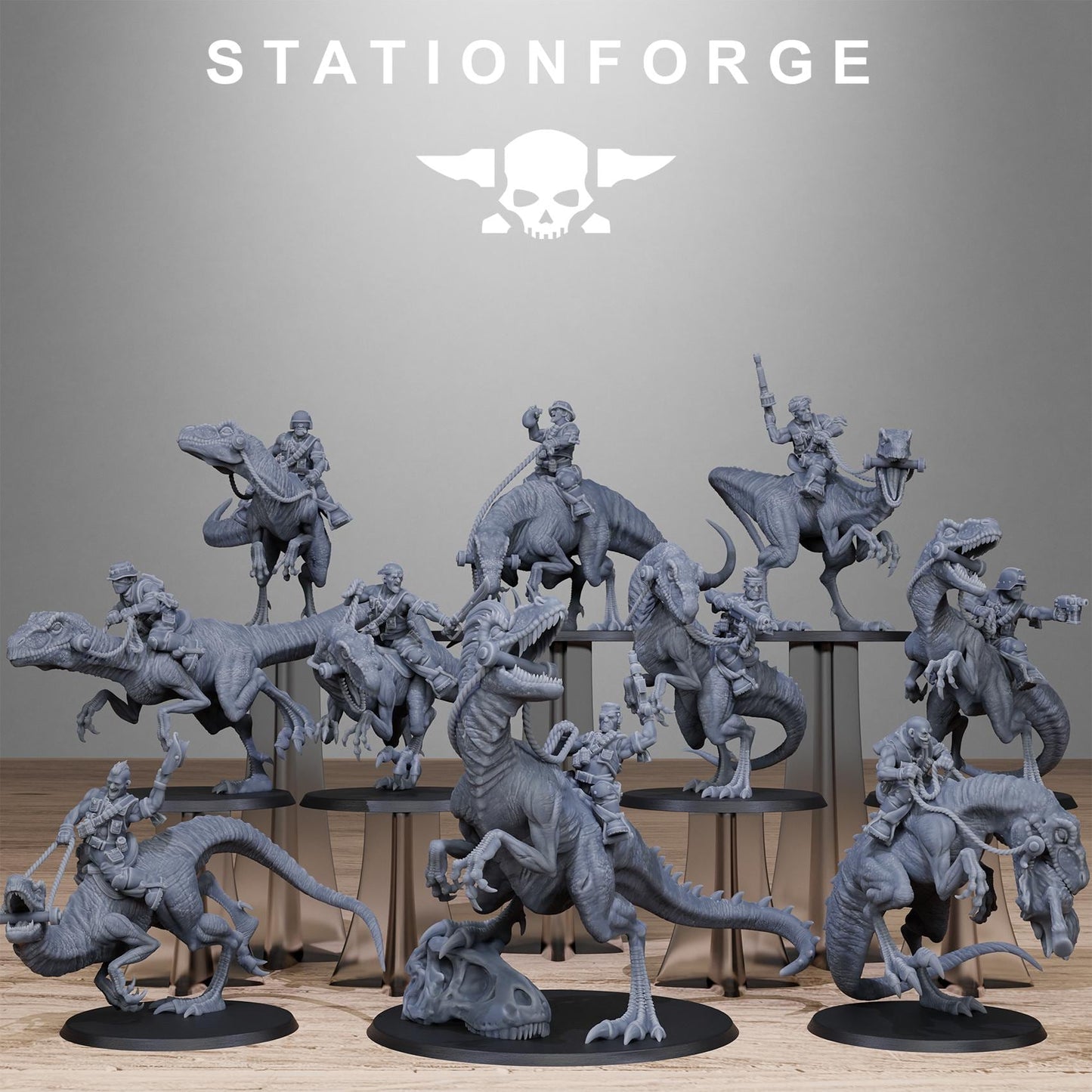 Station Forge GrimGuard Jungle Raptors Fighters 3d printed proxie Wargames