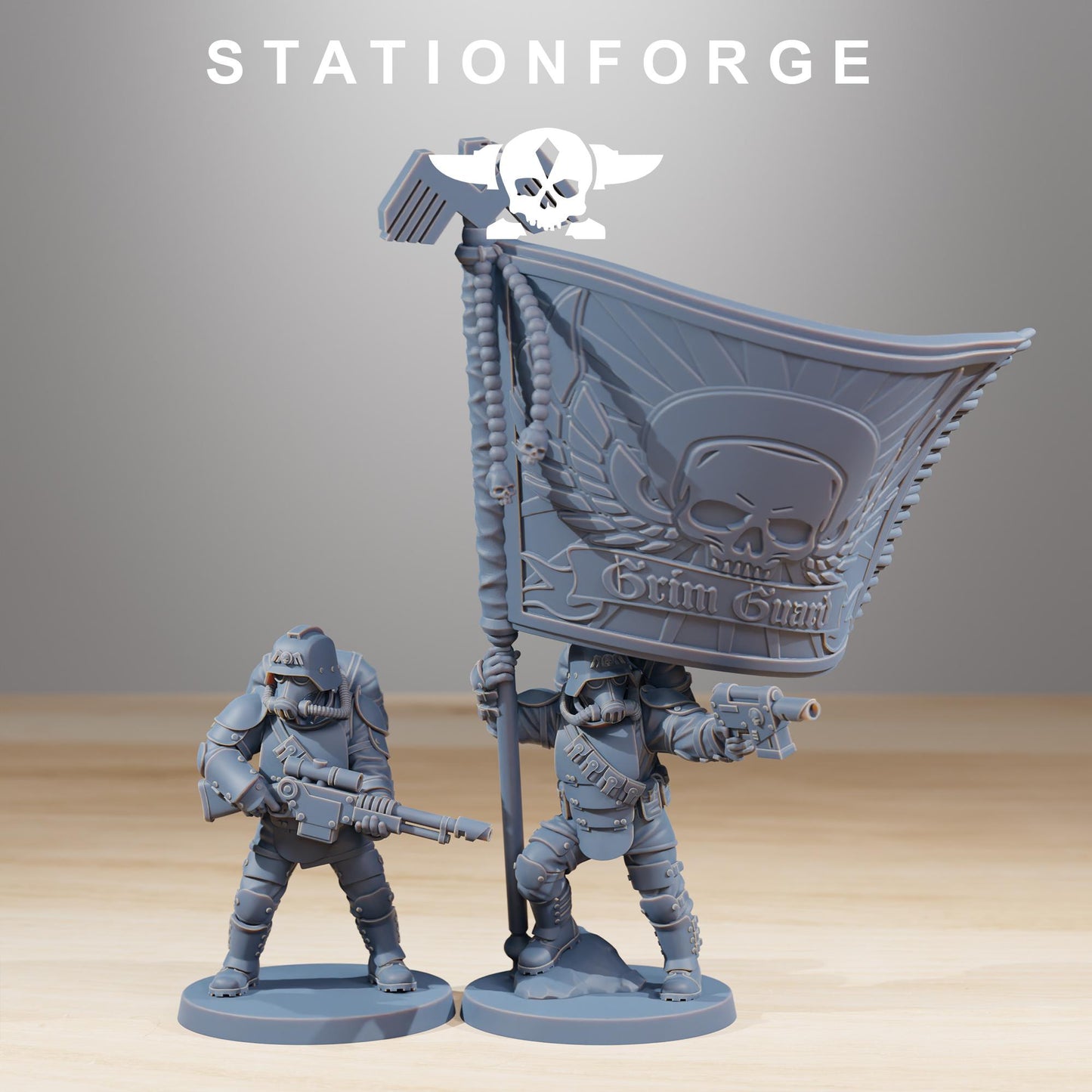 Station Forge GrimGuard Ironclads Fighters 3d printed proxie Wargames