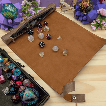 PU Leather Scroll Dice Tray/Bag