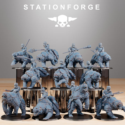 Station Forge GrimGuard Bear Riders 3d printed proxie Wargames
