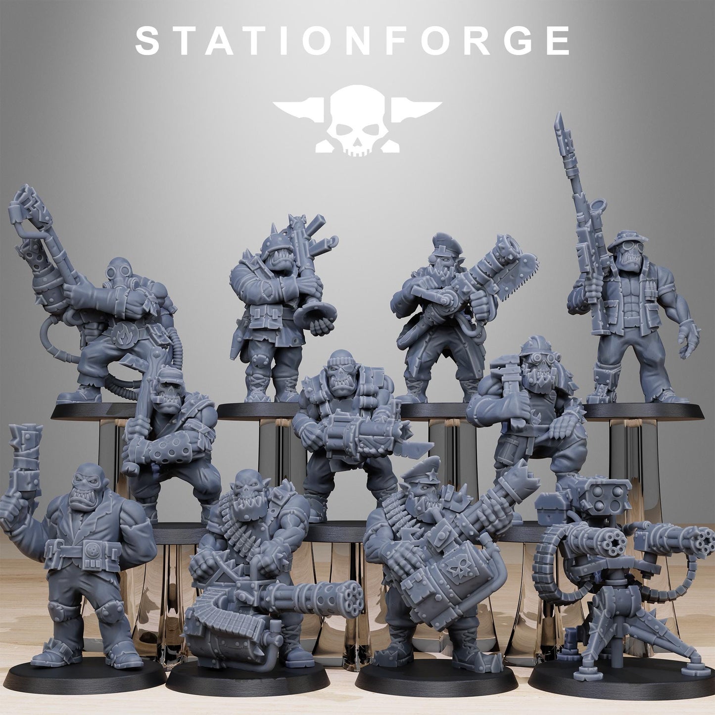 Station Forge Orkaz Team Fighters 3d printed proxie Wargames