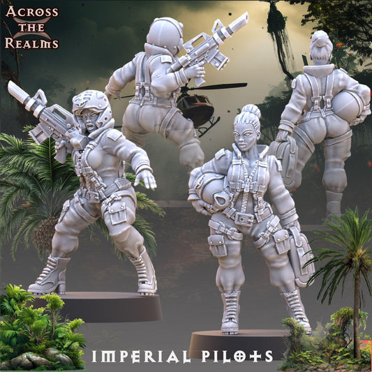 Across the realms Jungle Fighters - Imperial Pilots  Proxy minitures  Tabletop RPG Wargaming