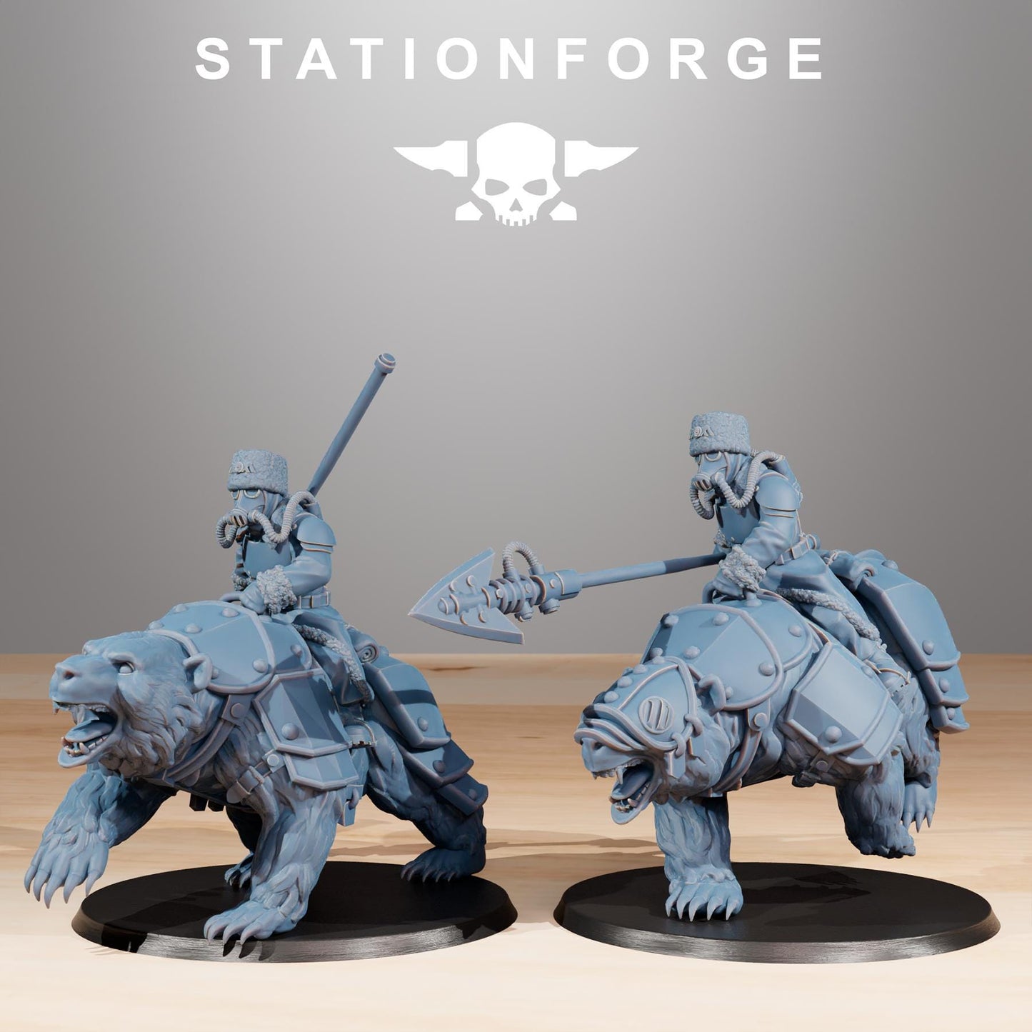 Station Forge GrimGuard Bear Riders 3d printed proxie Wargames