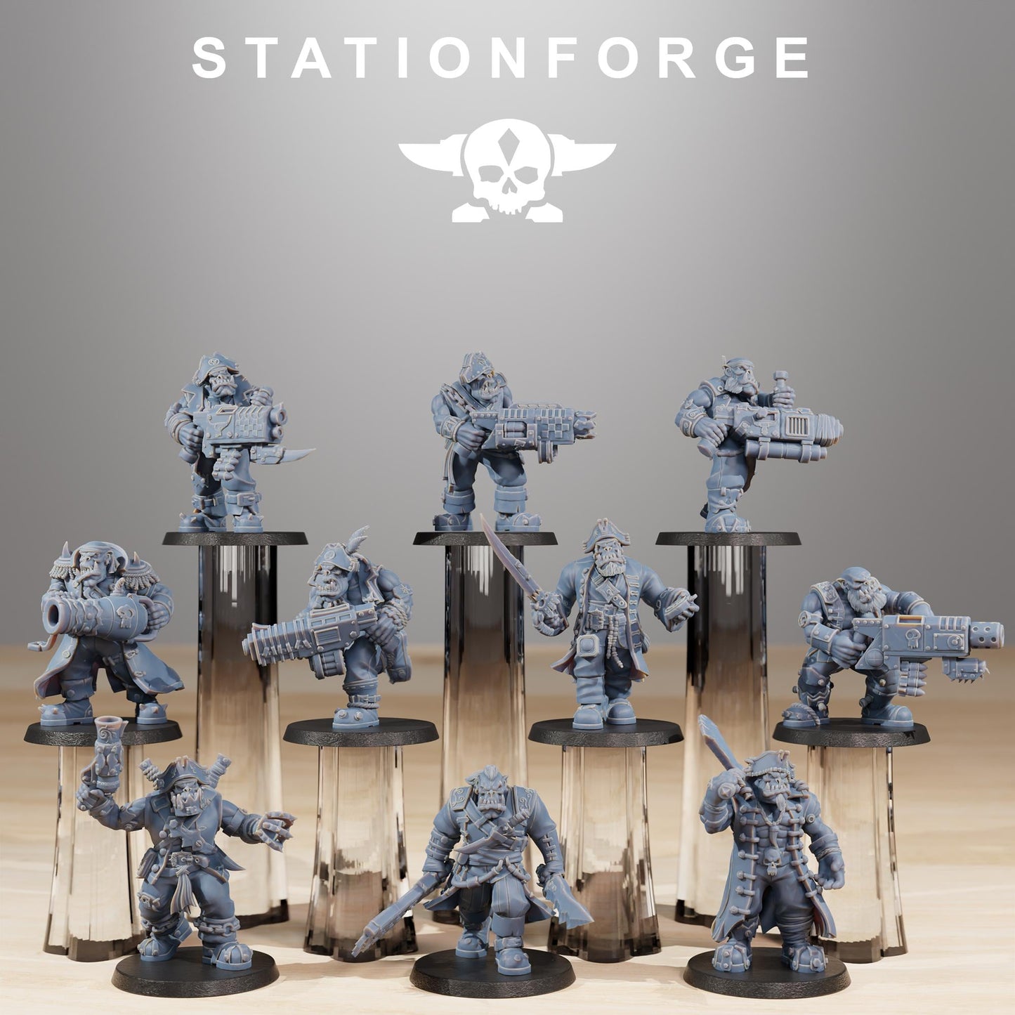 Station Forge Orkaz Pirates 3d printed proxie Wargames minitures rpg