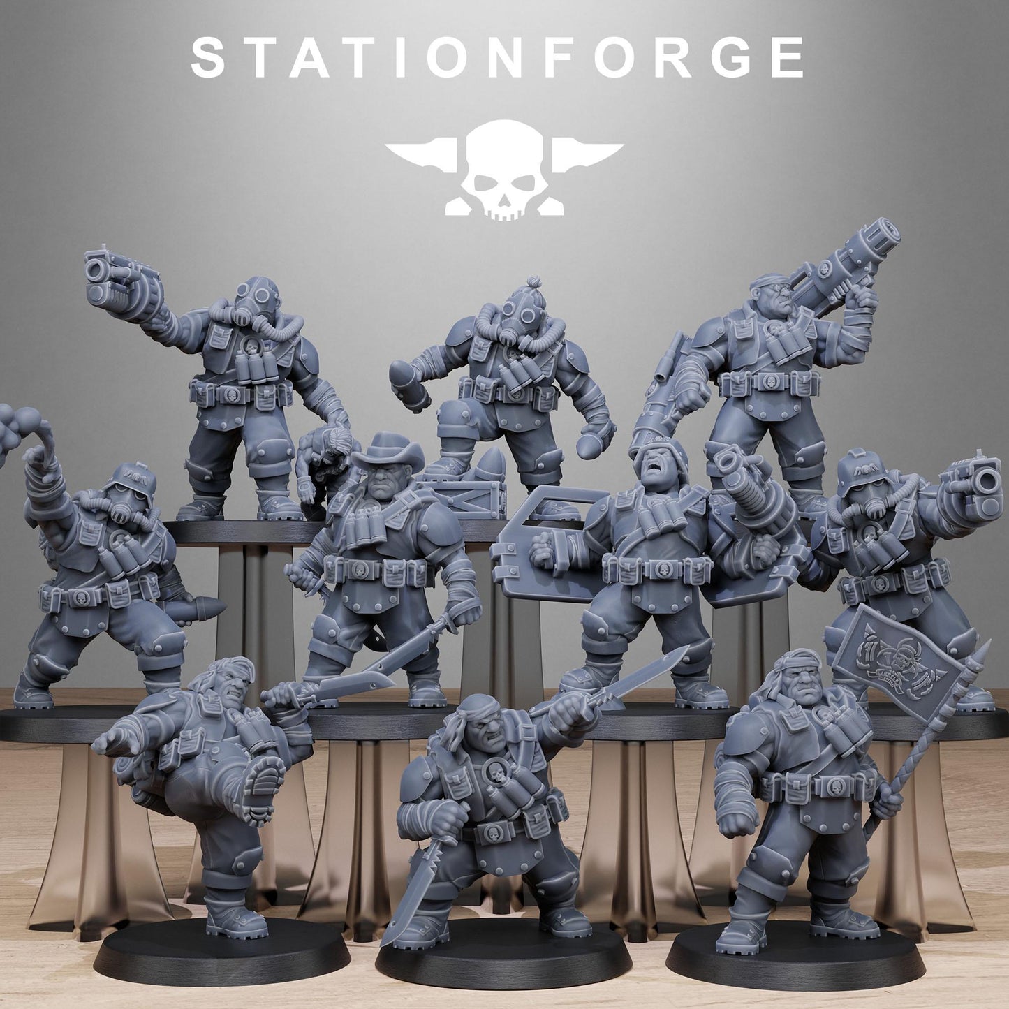 Station Forge GrimGuard Jungle Fighters Mutants 3d printed proxie Wargames