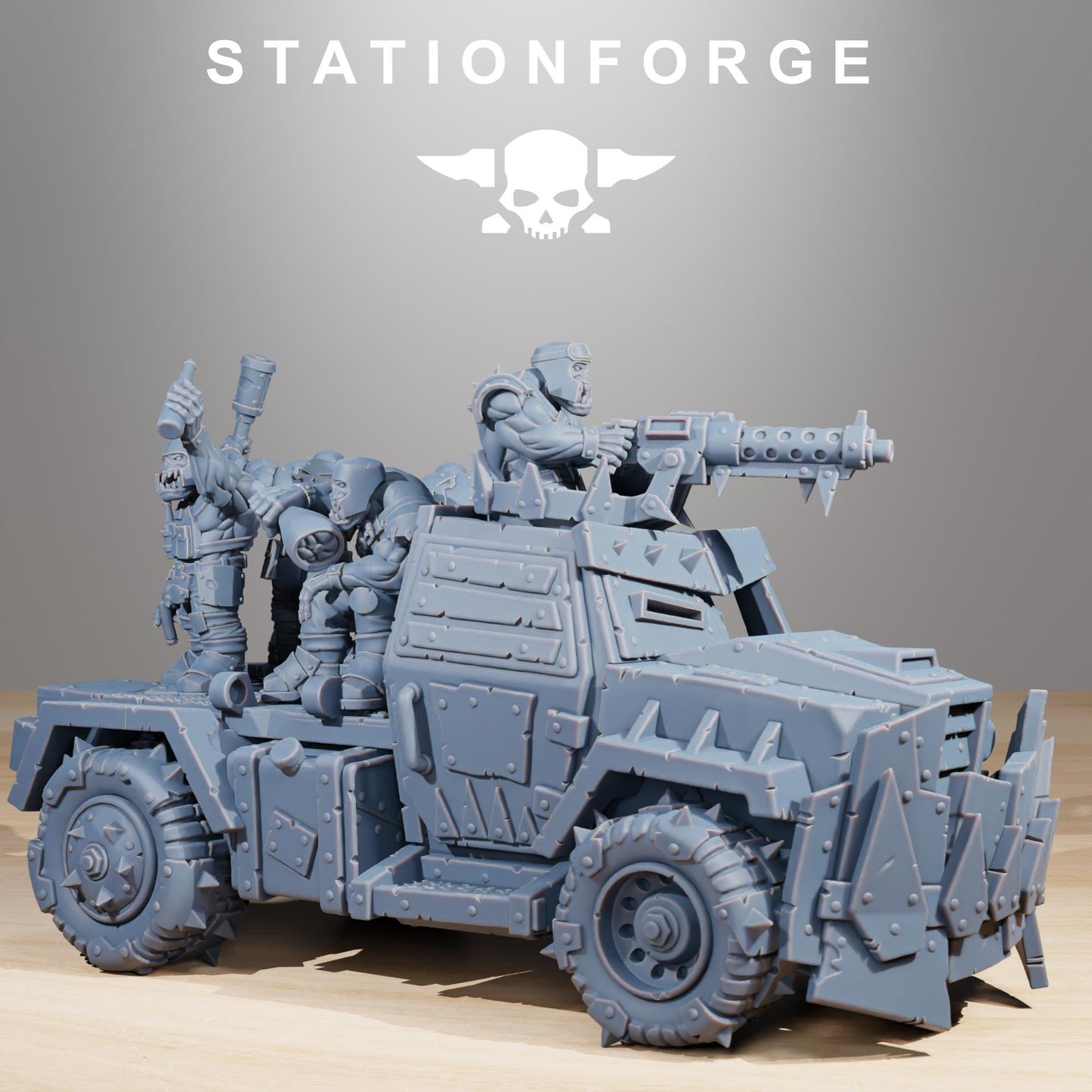 Station forge Orkaz Party Wagon  Proxy minitures Tabletop RPG Wargaming 130mm base