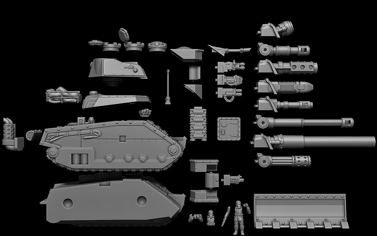 Station Forge GrimGuard Battle Tank  3d printed proxie Wargames