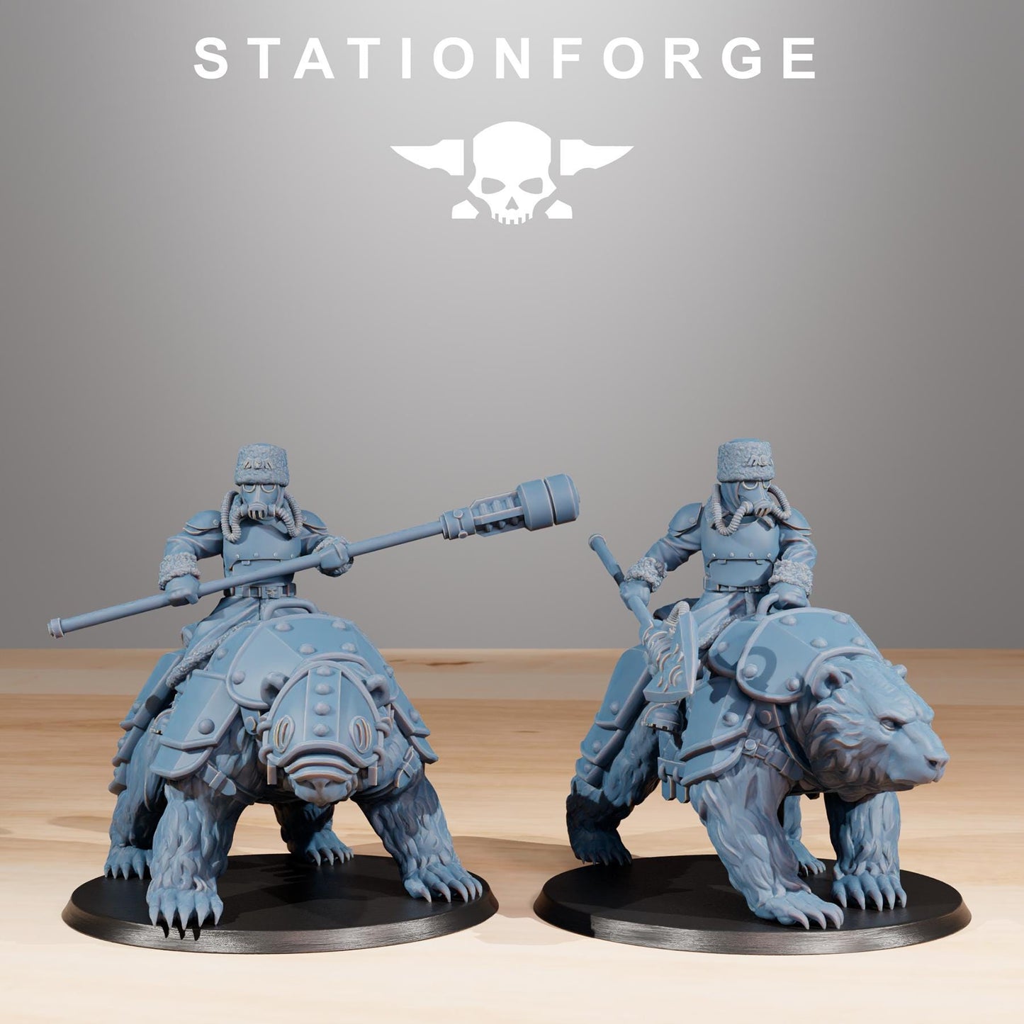Station Forge GrimGuard Bear Riders 3d printed proxie Wargames