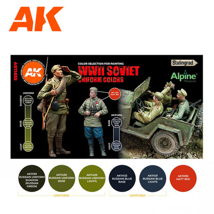 AK Interactive 3rd Gen Figure Paint Set - Soviet WWII Uniform Colors (AK11635)