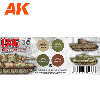 AK Interactive 3rd Gen AFV Paint Set - Panzer Colors 1946 (AK11669)